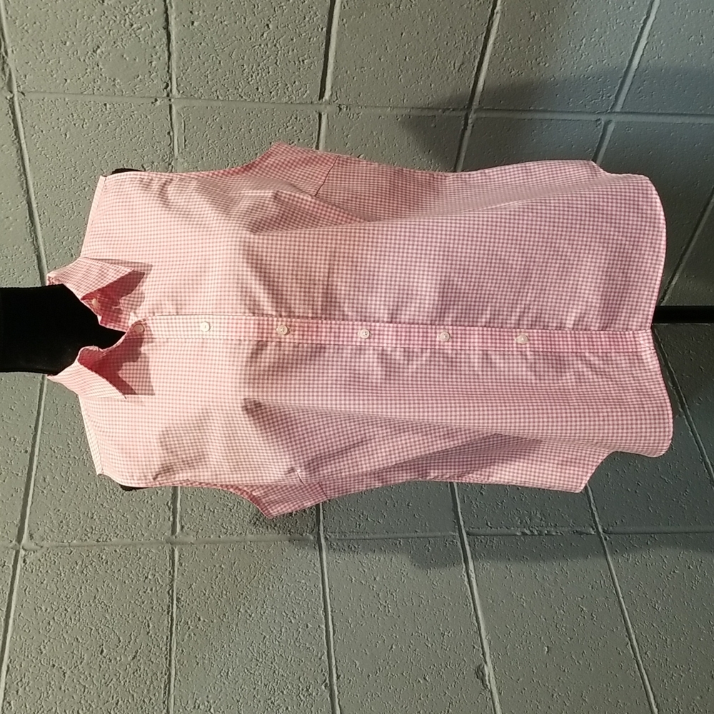 Ralph Lauren No-iron pink gingham sleeveless top